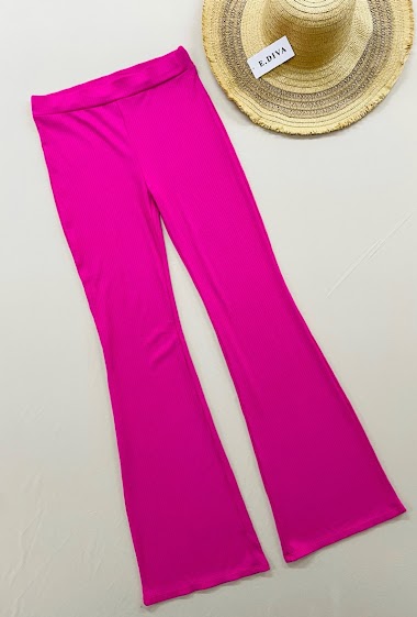 Wholesaler E.DIVA - Ribbed flared trousers