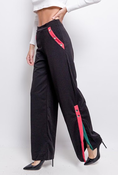 Wholesaler E.DIVA - A926-Fluid pants with slit on the side