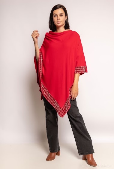 Wholesaler E.DIVA - Poncho with strass houndstooth print