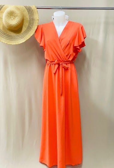 Wholesalers E.Diva - Long flowing dress with flounce.