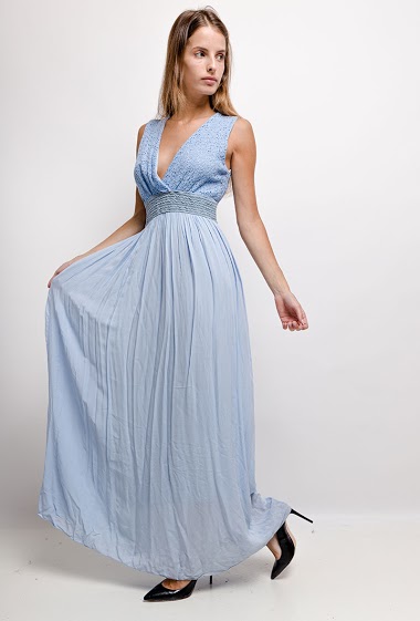 Wholesaler GG LUXE - Pleated maxi dress