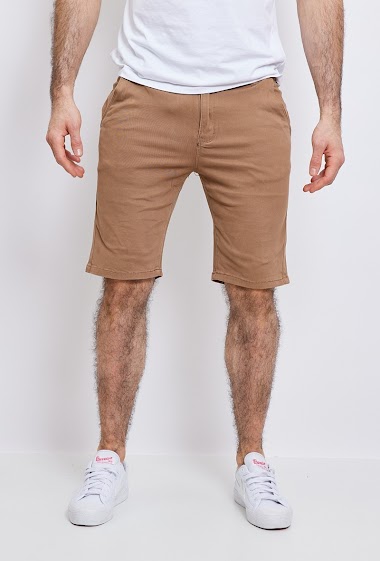 Plain cotton chino Bermuda shorts