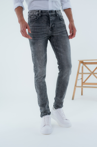 Wholesaler Omnimen - Skinny Washed Gray Jeans