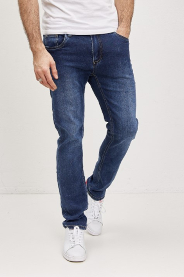 Großhändler Omnimen - Verblasste blaue Slim-Jeans