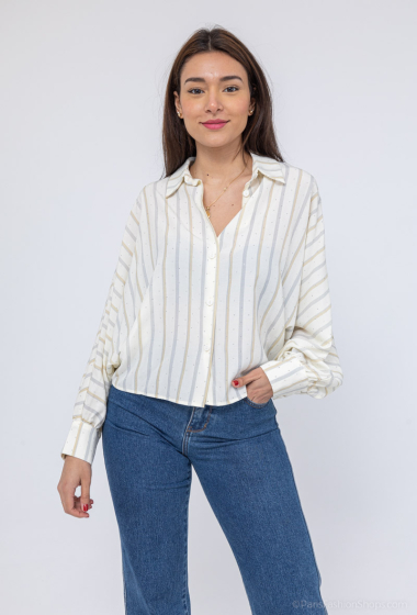 Wholesaler Eight Paris - Striped rhinestone blouse