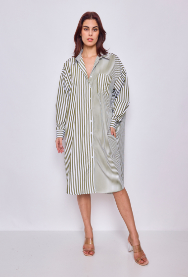 Wholesaler Elenza - STRIPED SHIRT DRESS