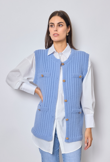 Grossiste Elenza - GILET MAILLE SANS MANCHES