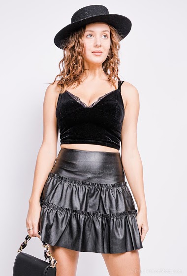 Wholesaler Elenza - Fake leather skirt