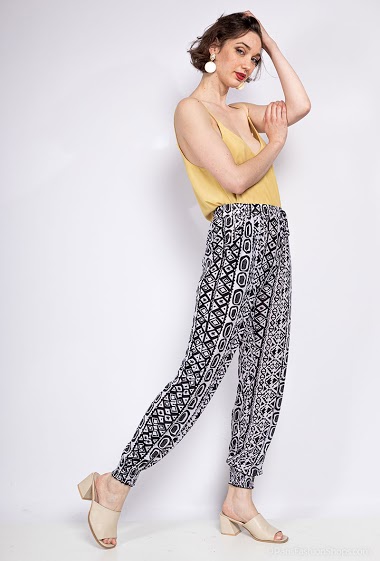 Grossiste Elissa - Pantalon à imprimé bicolore