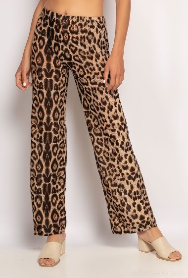 Wholesaler Elissa - Leopard wide leg pants