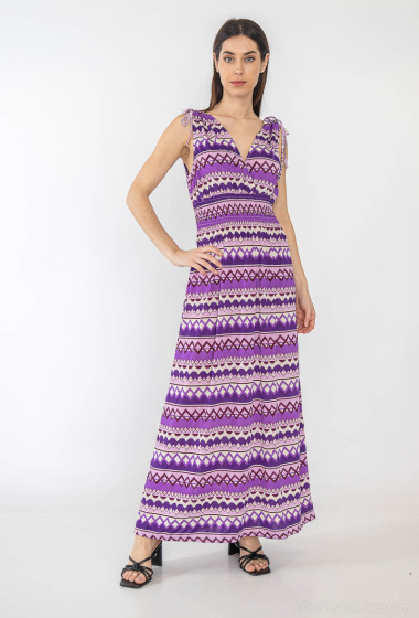 Wholesaler Elissa - sleeveless magic long printed dress