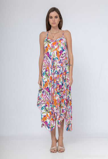 Wholesaler Elissa - Loose printed long dress with thin straps
