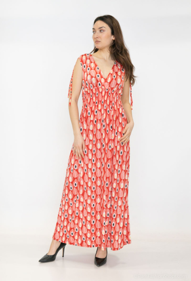 Wholesaler Elissa - long printed dress with wide strap