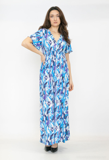 Wholesaler Elissa - Long printed dress with sleeves