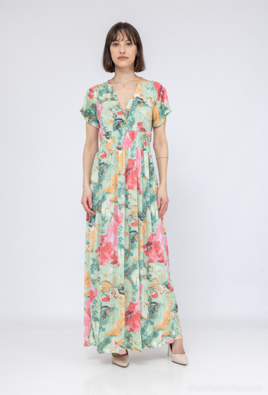 Großhändler Elissa - Langes Kleid mit Badeanzug-Print