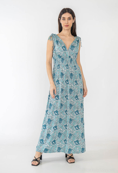 Wholesaler Elissa - Long printed sleeveless magic dress