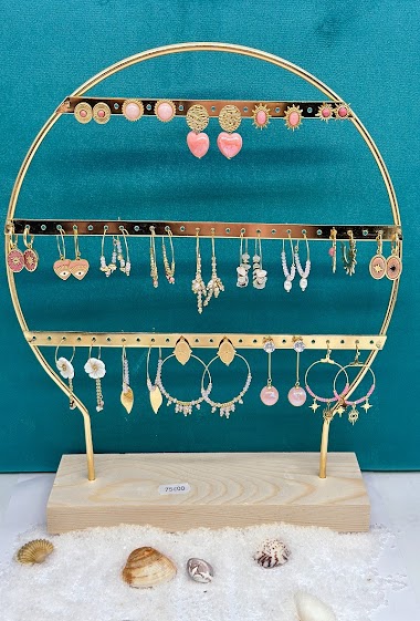 Lot of earrings on display