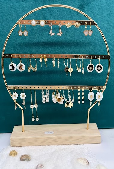 Lot of earrings on display