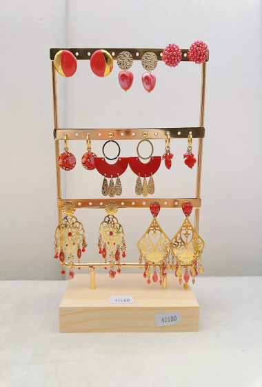 Grossiste Ella Ella - LOT DE BOUCLES D'OREILLES AVEC PRESENTOIR