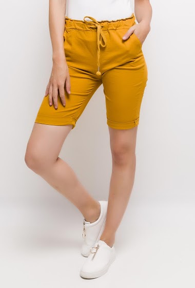 Wholesaler Elle Style - Bermuda shorts with elastic waist, laces and cotton pockets.