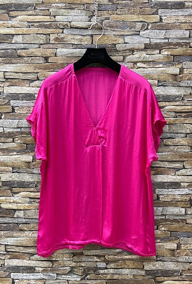 AGATHE blouse, satin, silk effect, romantic, chic and trendy