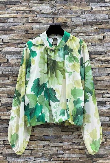 Wholesaler Elle Style - ANIELLIE blouse. printed with romantic fluid sleeves. chic and trendy with viscose lining.