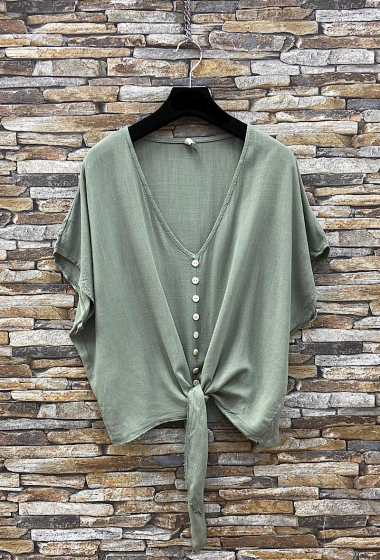 Großhändler Elle Style - BILLIE blouse, fluid viscose, romantic with buttons