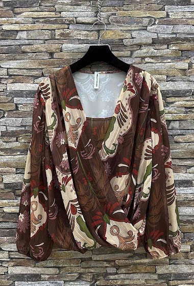 Wholesaler Elle Style - DANIELLE blouse. romantic flowing sleeves. chic. tendency. golden detail