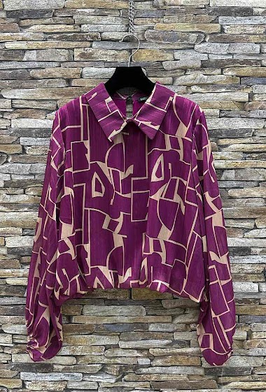 Mayorista Elle Style - ELLIA blouse. printed with romantic fluid sleeves. chic and trendy with viscose lining.
