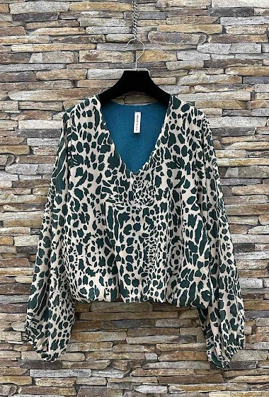 Wholesaler Elle Style - GEM blouse, chic romantic fluid sleeves, trendy with viscose lining
