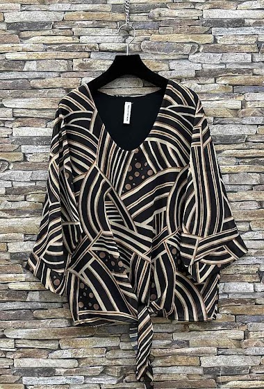 Wholesaler Elle Style - DELILA printed blouse, romantic and chic with viscose lining