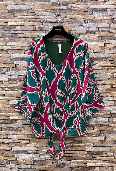 Wholesaler Elle Style - DELILA printed blouse, romantic and chic with viscose lining