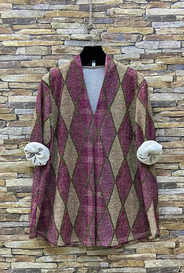 Wholesaler Elle Style - IRIELLE blouse, long sleeves, fleece flannel look