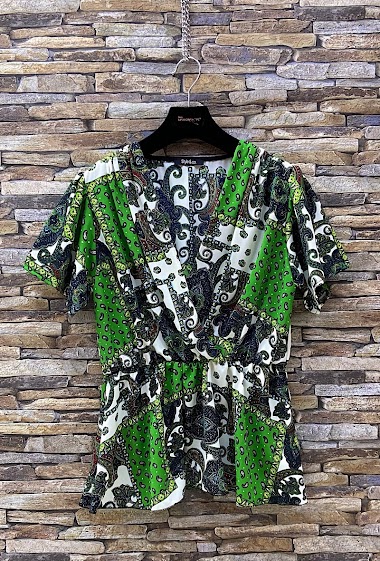 Wholesaler Elle Style - LEHOU blouse, vintage print, fluid and chic.