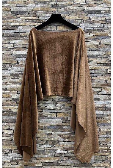 Wholesaler Elle Style - ALIKA poncho cape in very fluid soft velvet