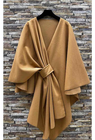 Wholesaler Elle Style - ELANIE poncho cape in wool cloth. bohemian effect