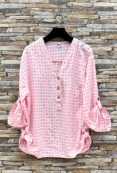 Großhändler Elle Style - RAYELLA-Hemd aus gestreifter bedruckter Baumwolle.