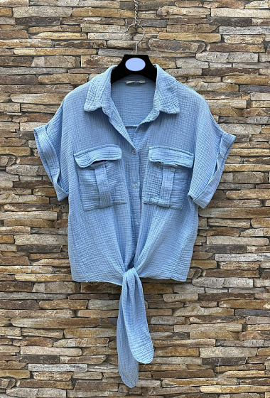 Wholesaler Elle Style - DENITSA shirt in cotton gauze.