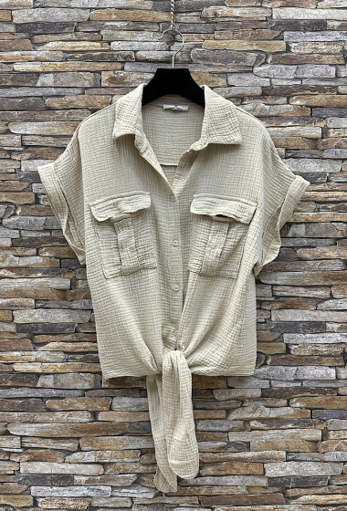 Großhändler Elle Style - DENITSA-Hemd aus Baumwollgaze.