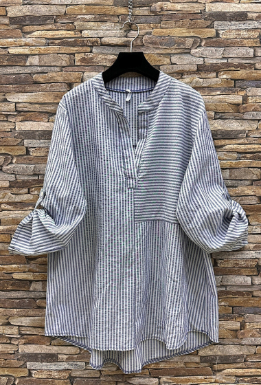 Wholesaler Elle Style - RAYELLA shirt in striped printed cotton.