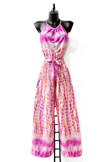 Wholesaler Elle Style - Printed DAYSIE jumpsuit, fluid wide trousers, romantic, chic and trendy