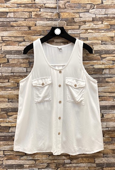 Mayoristas Elle Style - ALISON Viscose fluid tank top with buttons. Chic and bohemian.