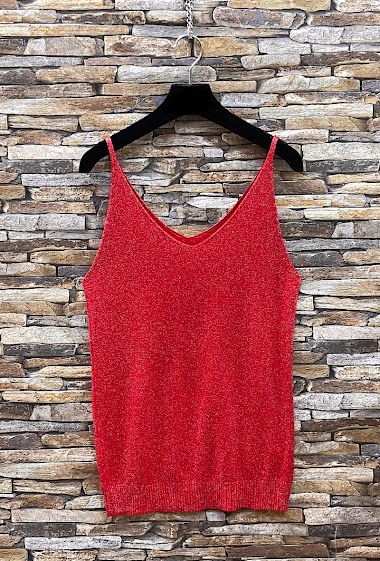 Wholesaler Elle Style - DIVINE tank top, shiny, soft, chic and casual trend