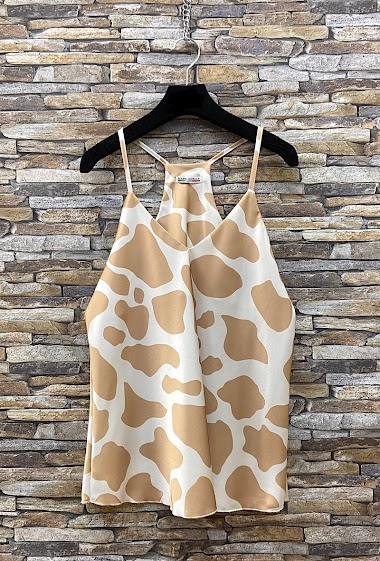 Wholesalers Elle Style - ESTELLE tank top. in satin. romantic print. chic and trendy and trendy