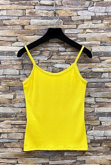 Basic LAURIE tank top in ribbed viscose cotton jersey.