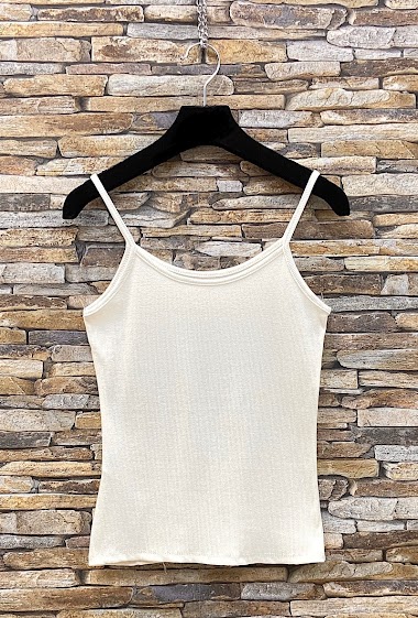 Großhändler Elle Style - Basic LAURIE tank top in ribbed viscose cotton jersey.