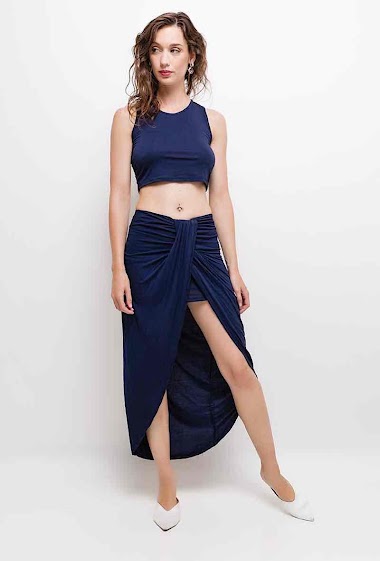 Wholesaler Elle Style - MAEVA tank top and skirt set. with integrated skirt. viscose jersey