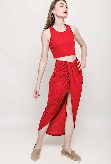Wholesaler Elle Style - MAEVA tank top and skirt set. with integrated skirt. viscose jersey