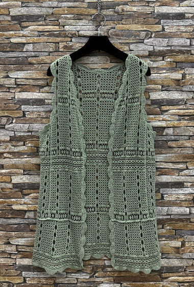 Wholesaler Elle Style - HINA cardigan in cotton crochet, boho chic and romantic