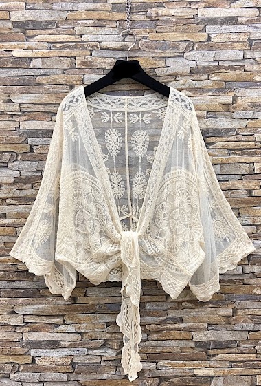 Wholesalers Elle Style - NAHI cardigan in cotton lace, boho chic and romantic
